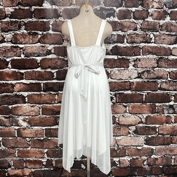 Jonathan Martin Dress Women's 16 White Sparkles Sleeveless V-Neck Boho - Picture 10 of 16